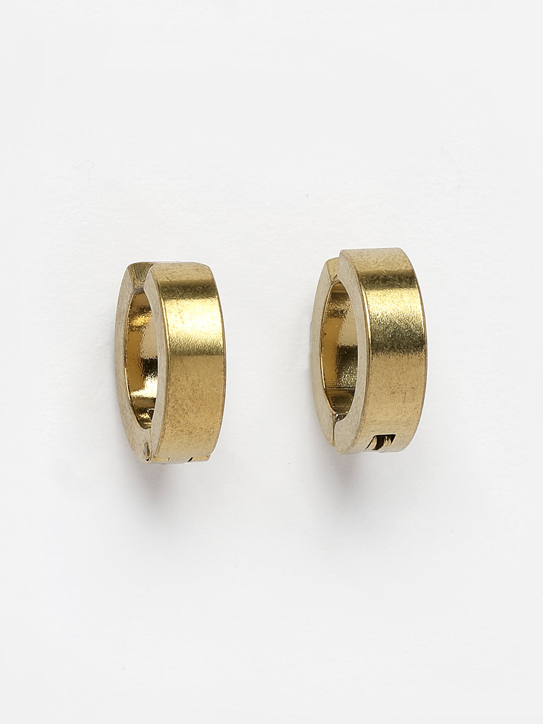 NVR Men's Gold-Polished Contemporary Hoop Earrings - Swadesiicart
