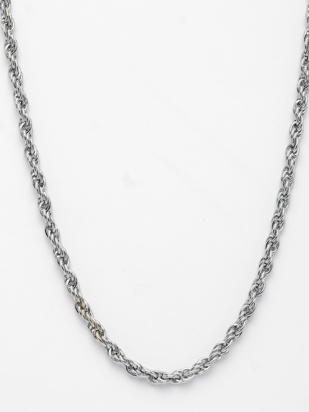 NVR Men's Silver-Plated Stainless Steel Chain - Swadesiicart