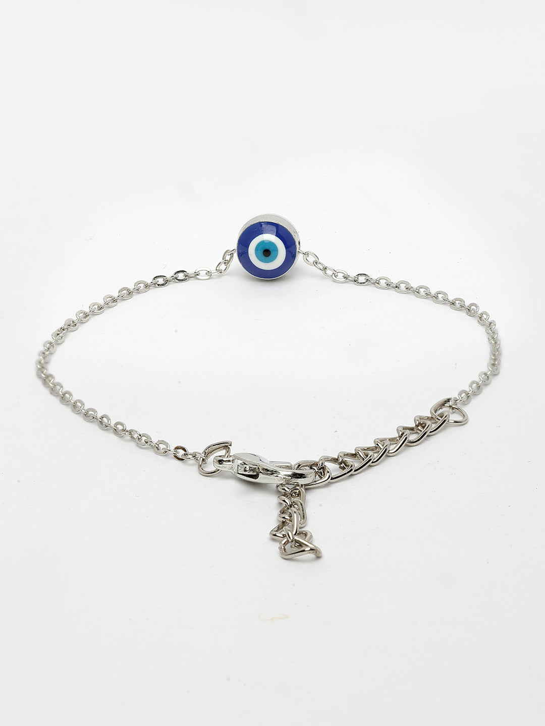 NVR Women's Silver-Plated Evil Eye Link Bracelet - Swadesiicart