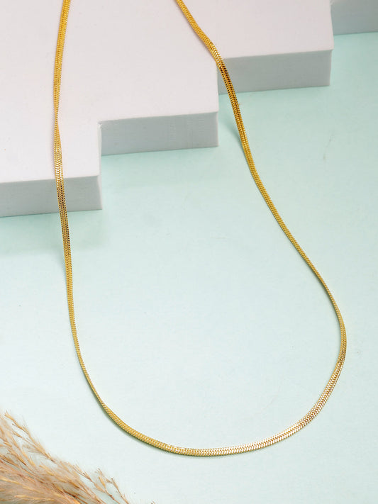 NVR Men's Gold-Polished Minimal Chain - Swadesiicart