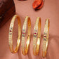 NVR Women's Set of 4 Gold-Polished Artificial Stones Traditional Bangles - Swadesiicart