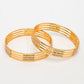 NVR Women's Set of 2 Gold-Polished Cubic Zirconia Stone Studded Bangles - Swadesiicart