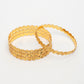 NVR Women's Set of 4 Gold-Polished Leaf Shaped Traditional Bangles - Swadesiicart