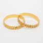 NVR Women's Set of 2 Gold-Polished Leaf Shaped Kada Bangles - Swadesiicart