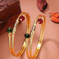 NVR Women's Set of 2 Gold-Polished Artificial Beads Traditional Bangles - Swadesiicart