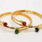 NVR Women's Set of 2 Gold-Polished Artificial Beads Traditional Bangles - Swadesiicart