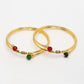NVR Women's Set of 2 Gold-Polished Artificial Beads Traditional Bangles - Swadesiicart
