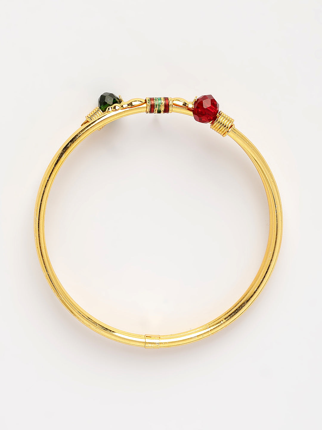 NVR Women's Set of 2 Gold-Polished Artificial Beads Traditional Bangles - Swadesiicart