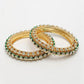 NVR Women's Set of 2 Gold-Polished Kundan Studded Bangles - Swadesiicart