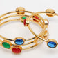 NVR Women's Set of 4 Gold-Polished Artificial Stone Studded Bangles - Swadesiicart