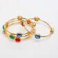 NVR Women's Set of 4 Gold-Polished Artificial Stone Studded Bangles - Swadesiicart