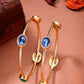 NVR Women's Set of 2 Gold-Polished Artificial Stone Studded Bangles - Swadesiicart