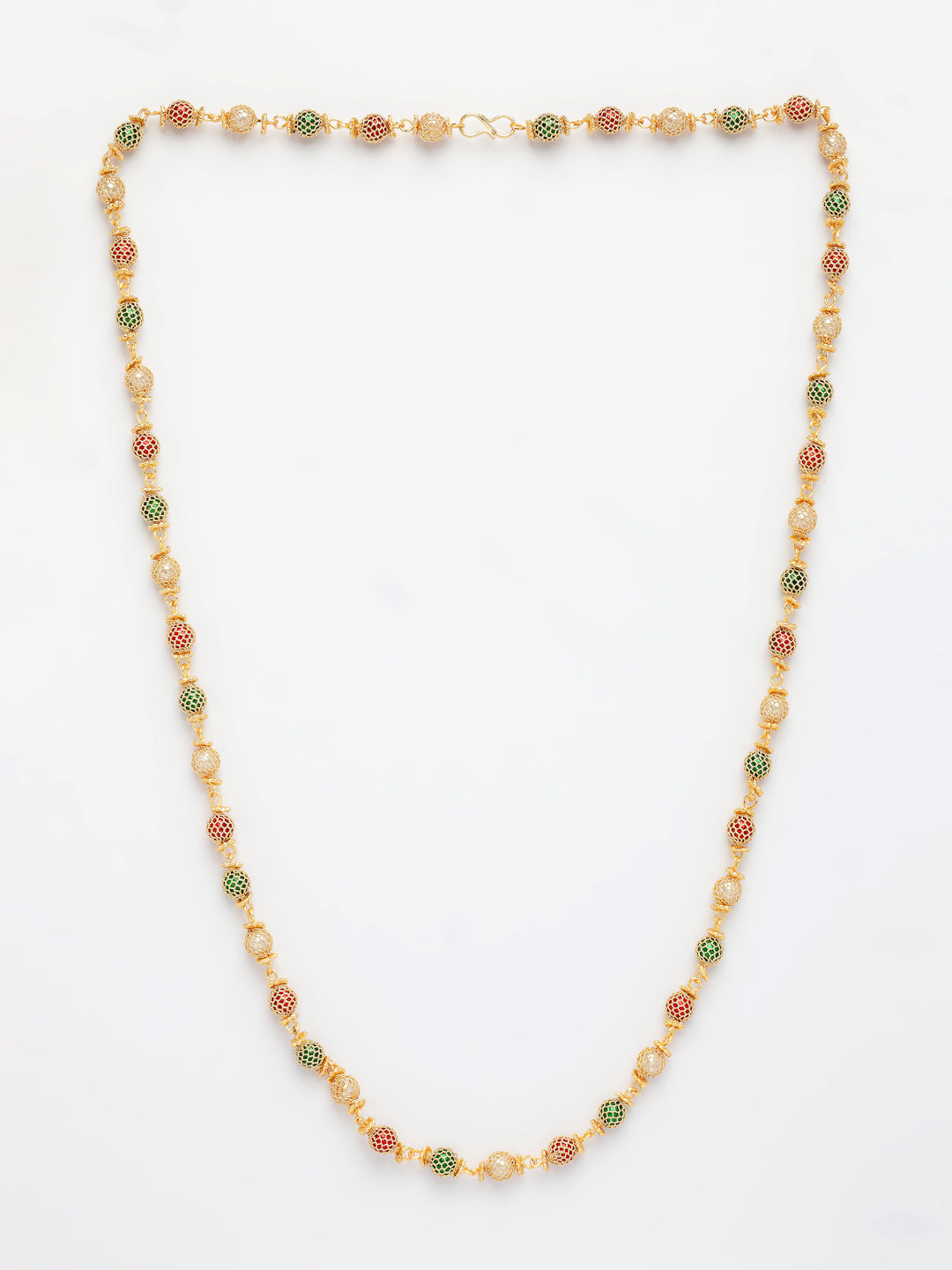 NVR Women's Multi color Gold-Polished Artificial Beads Chain - Swadesiicart