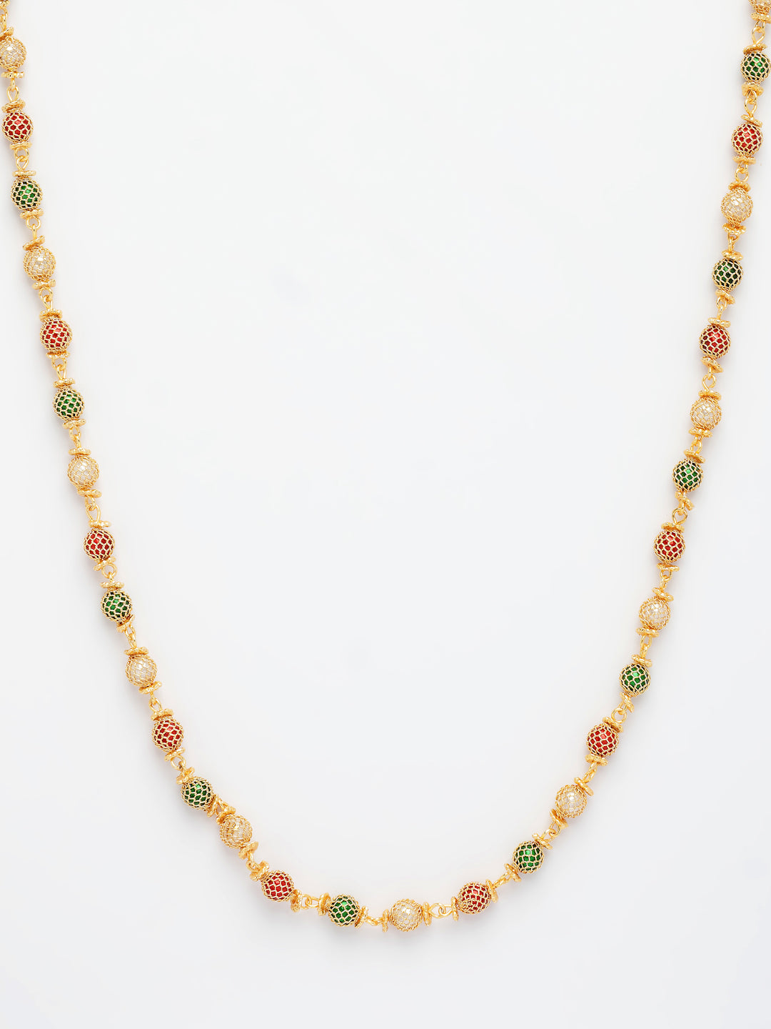 NVR Women's Multi color Gold-Polished Artificial Beads Chain - Swadesiicart