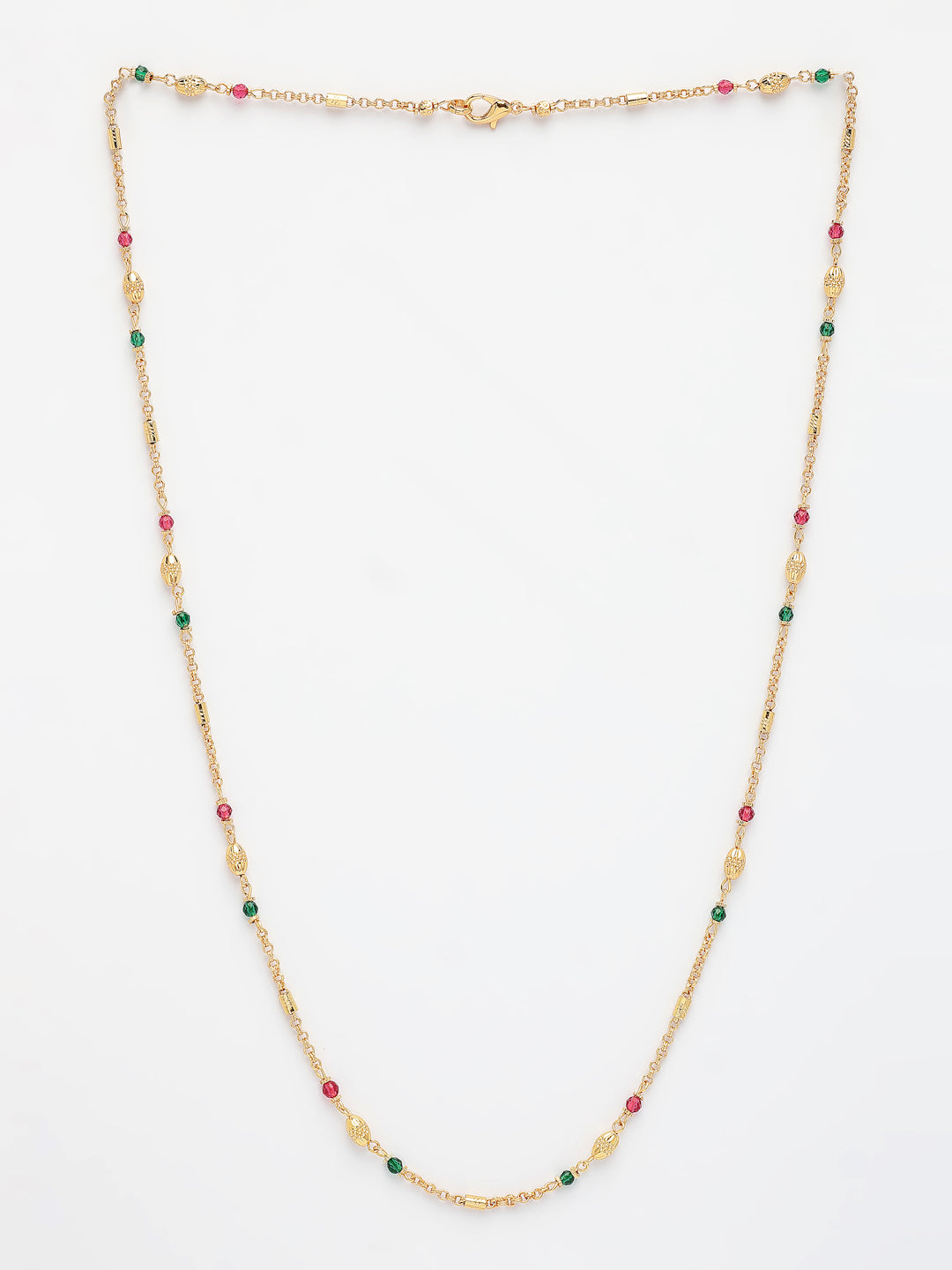 NVR Women's Gold-Polished Artificial Beads Minimal Chain - Swadesiicart
