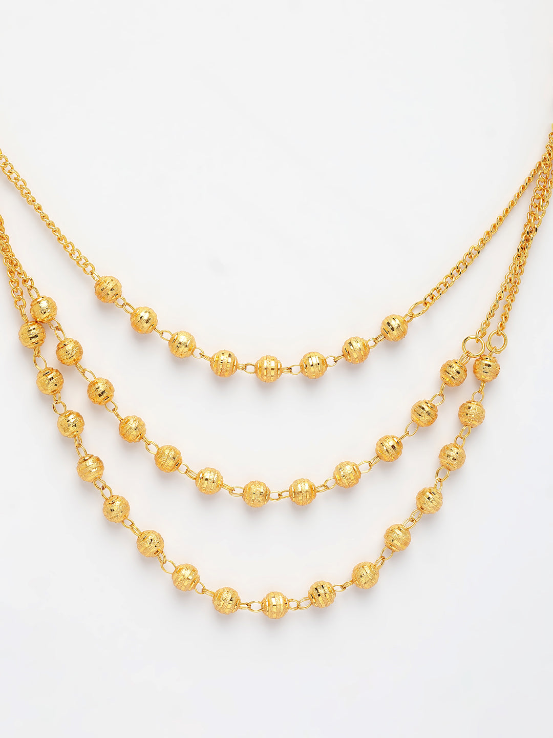 NVR Women's Gold-Polished Artificial Beads Layered Chain - Swadesiicart