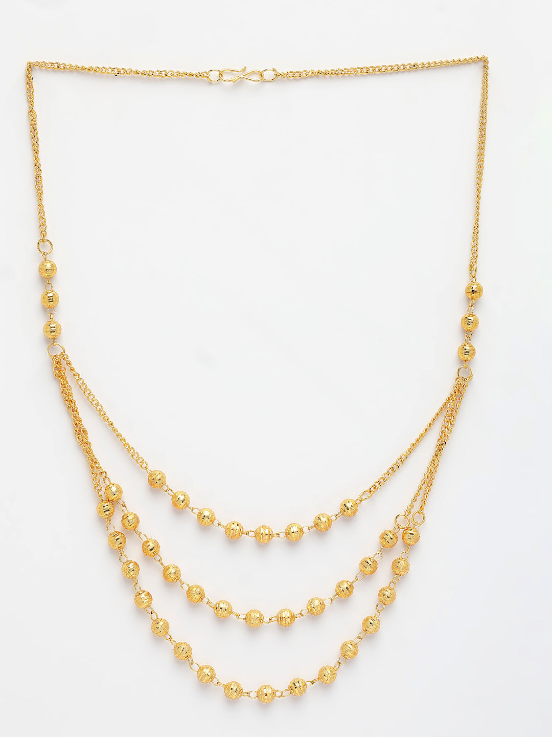 NVR Women's Gold-Polished Artificial Beads Layered Chain - Swadesiicart