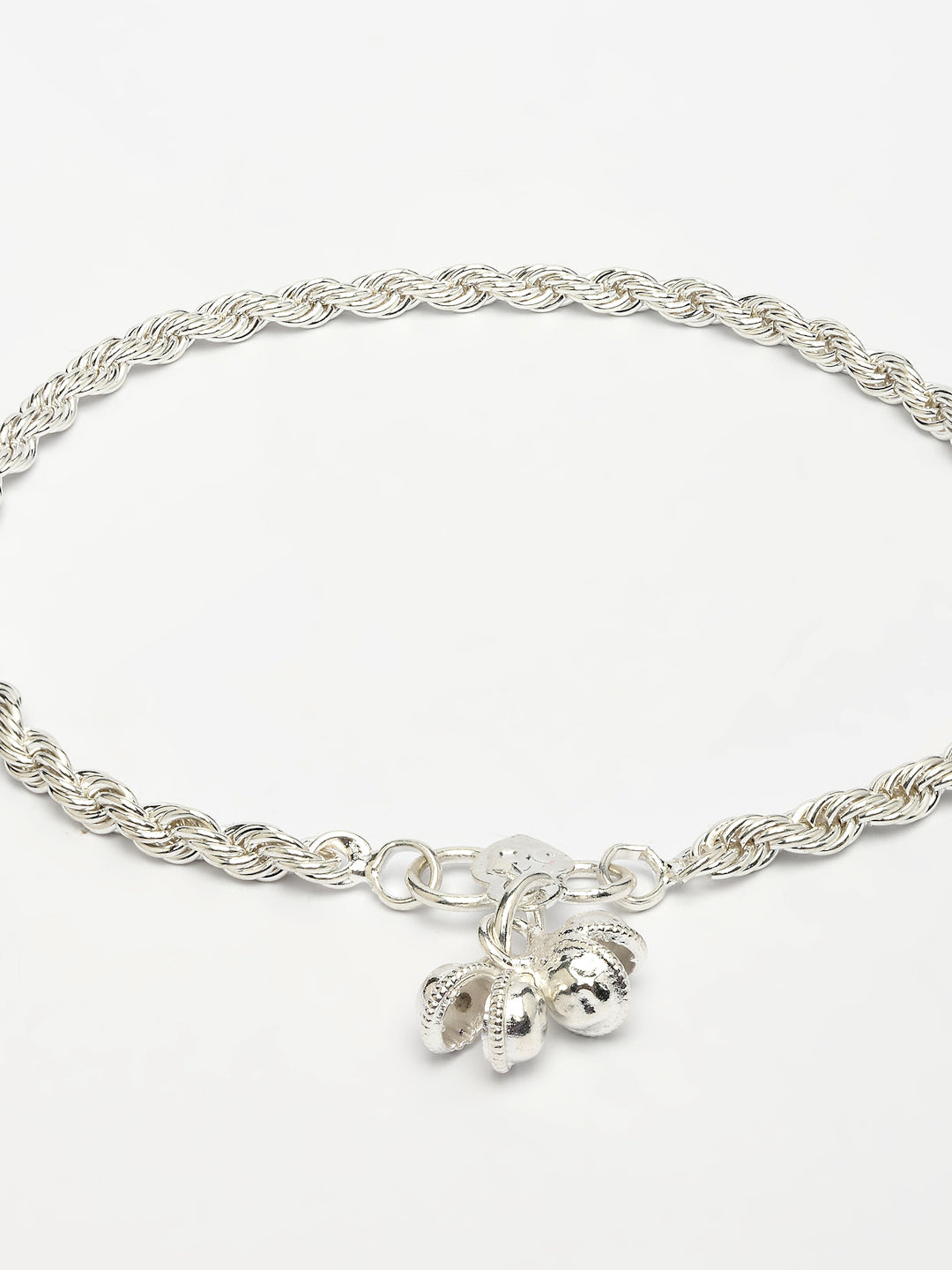 NVR Women's Pair of 2 Silver-Plated Anklets | Swadesiicart
