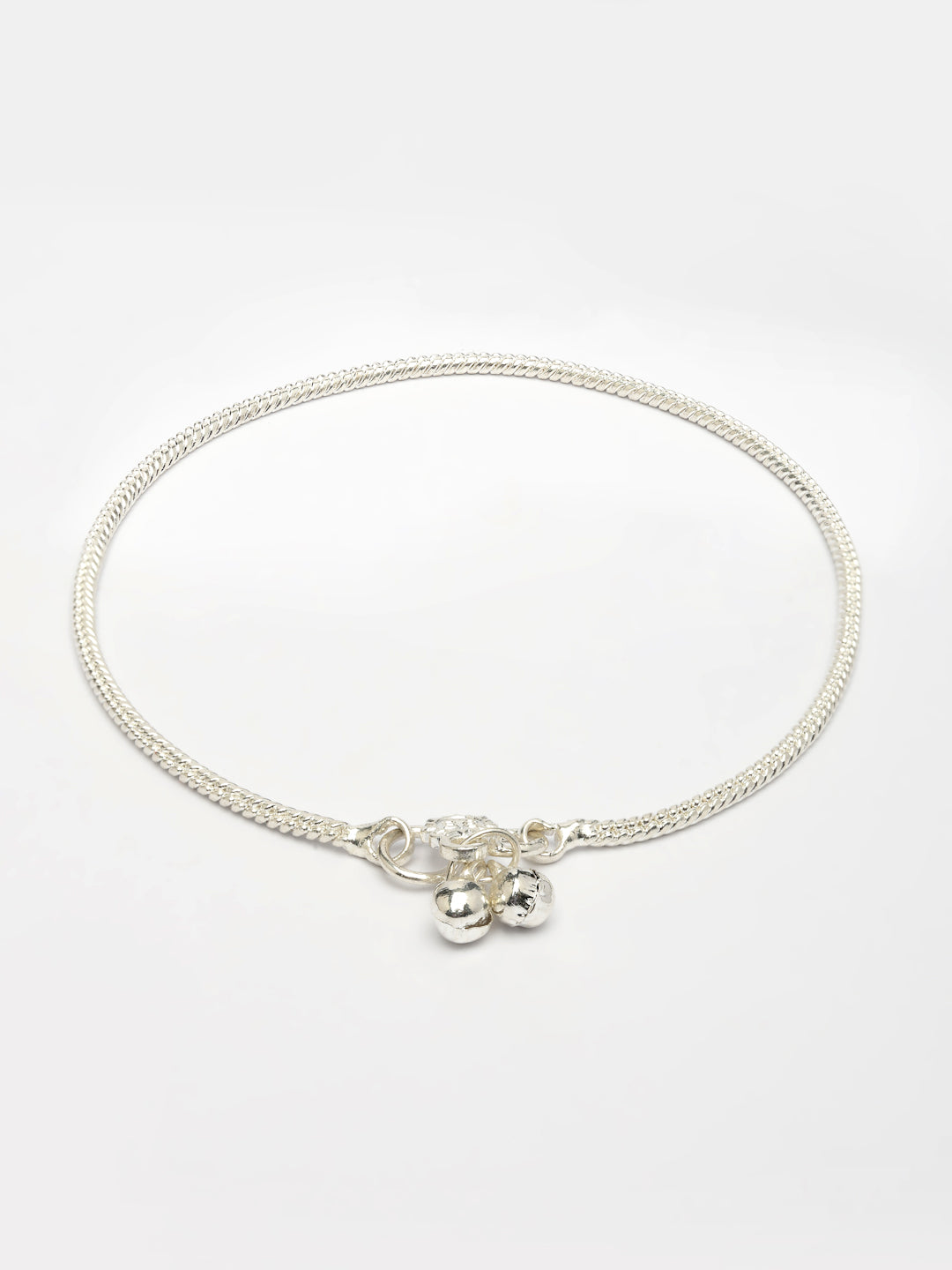 NVR Women's Pair of 2 Silver-Plated Anklets | Swadesiicart