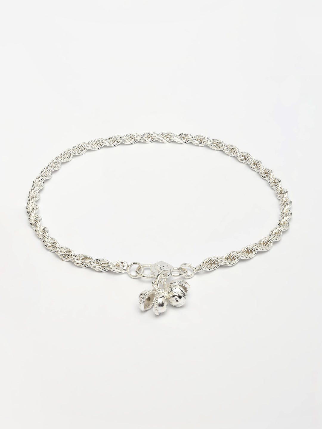 NVR Women's Pair of 2 Silver-Plated Anklets | Swadesiicart