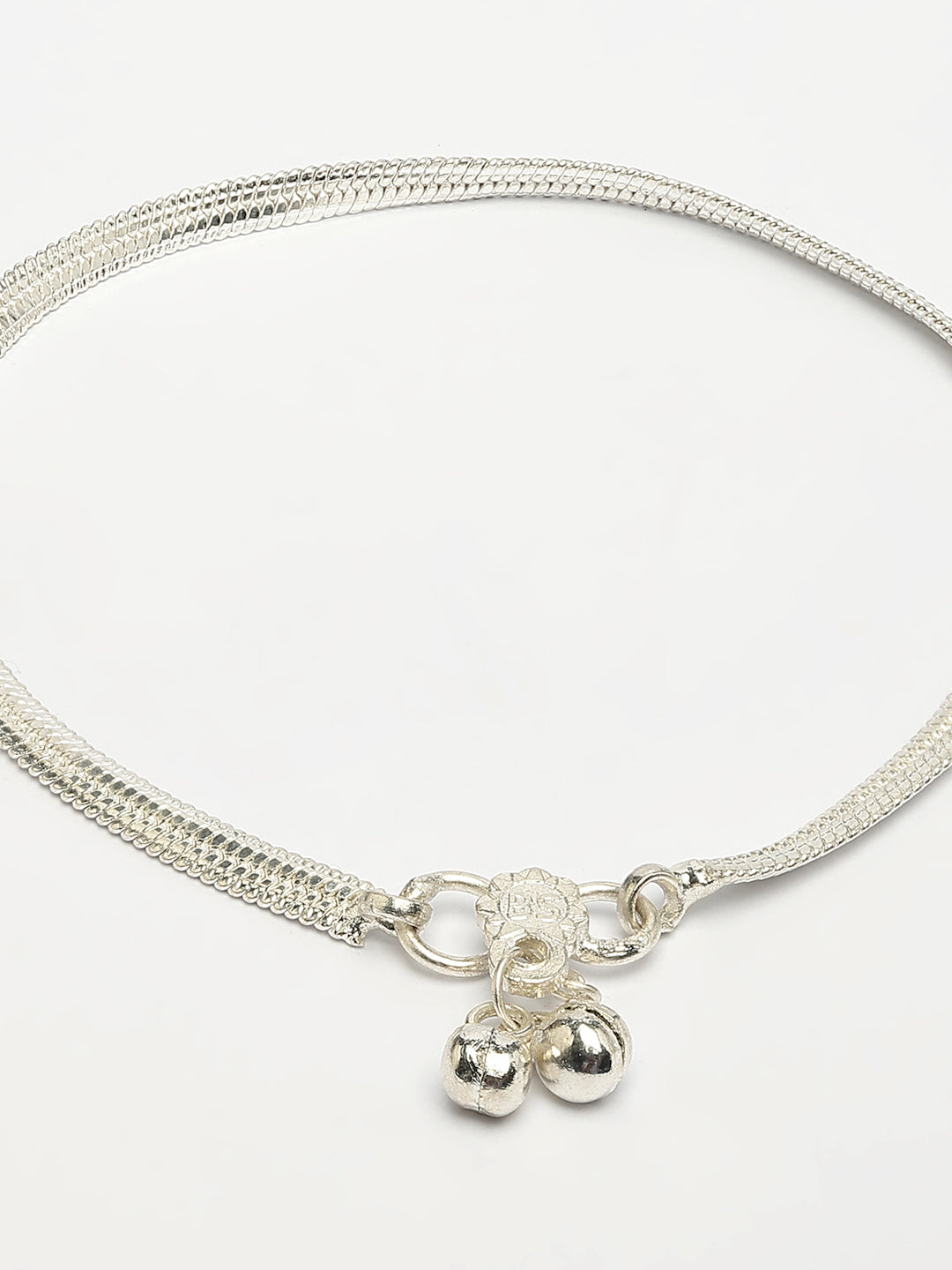 NVR Women's Pair of 2 Silver-Plated Anklets | Swadesiicart