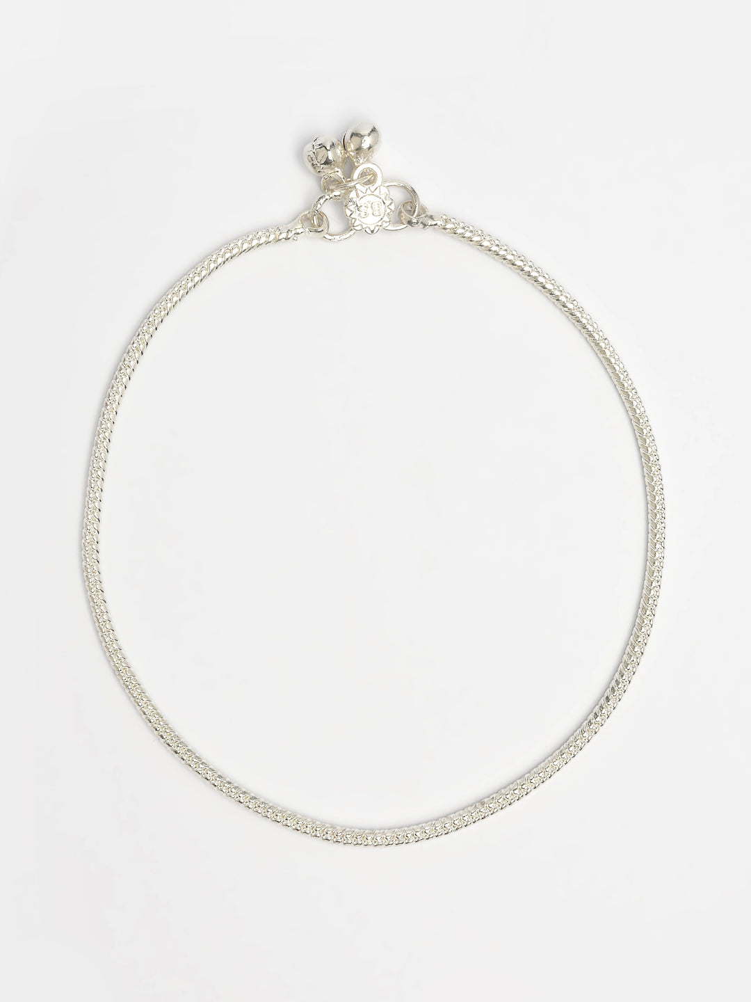 NVR Women's Pair of 2 Silver-Plated Anklets | Swadesiicart