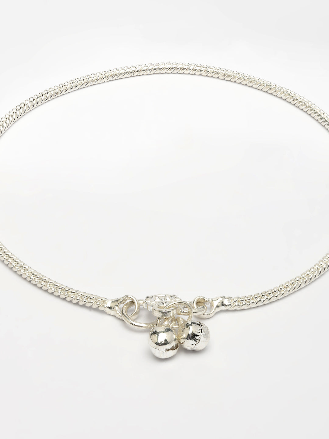 NVR Women's Pair of 2 Silver-Plated Anklets | Swadesiicart