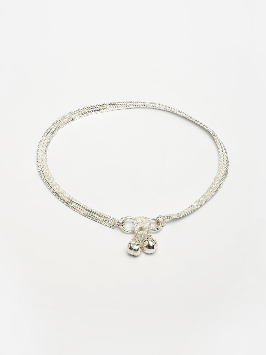 NVR Women's Pair of 2 Silver-Plated Anklets | Swadesiicart