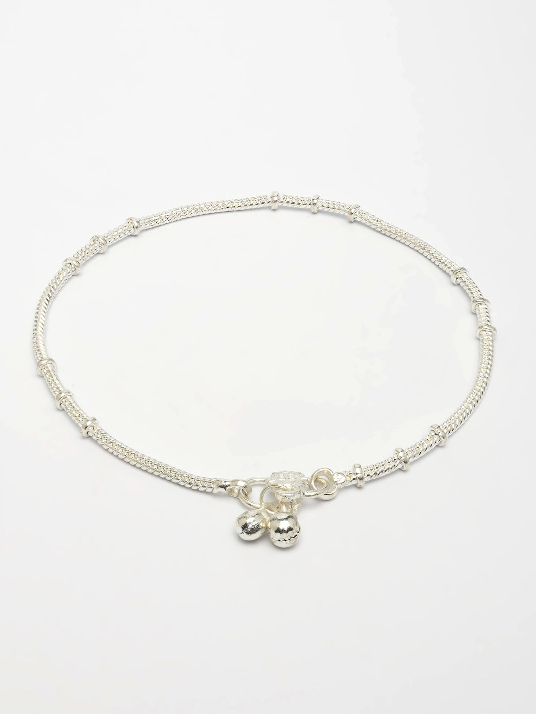 NVR Women's Pair of 4 Silver-Plated Anklets | Swadesiicart