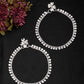 NVR Women's Set of 2 Silver-Plated Artificial Stone Studded Anklets - Swadesiicart