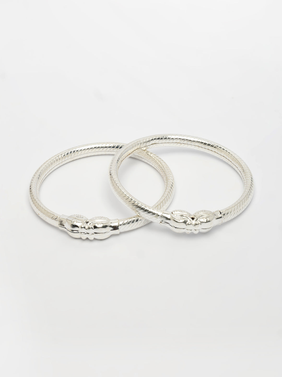 NVR Kids Set of 2 Silver- Toned Nazariya Kada Bracelet - Swadesiicart
