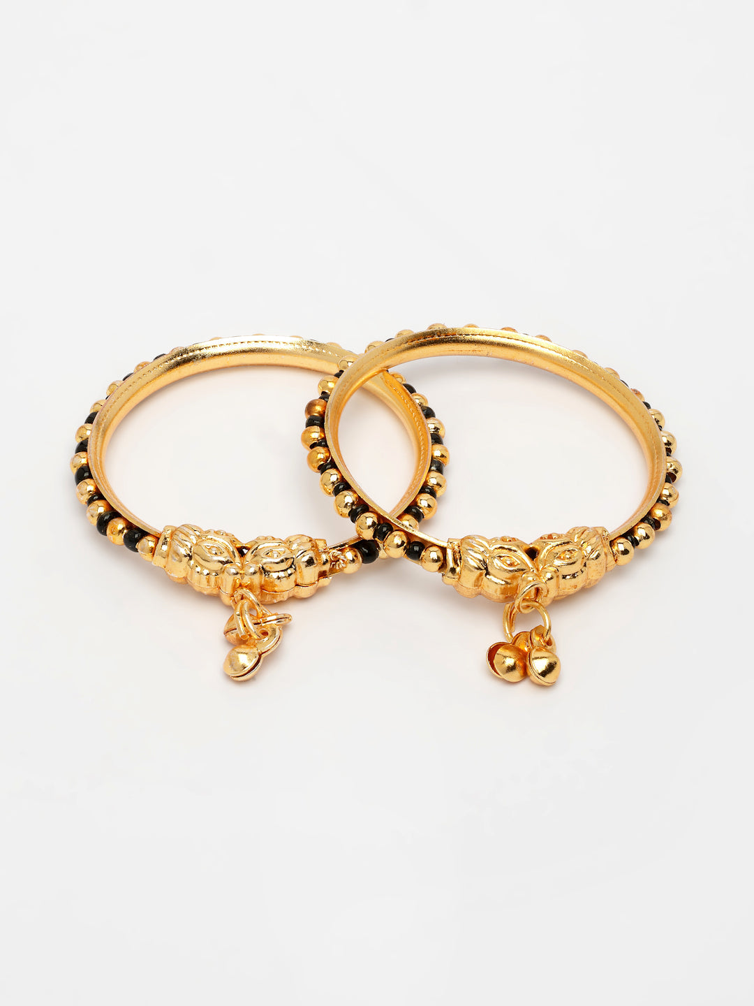 NVR Kids Set of 2 Rhodium-Plated Artificial Beads Nazariya Kada Bracelet - Swadesiicart
