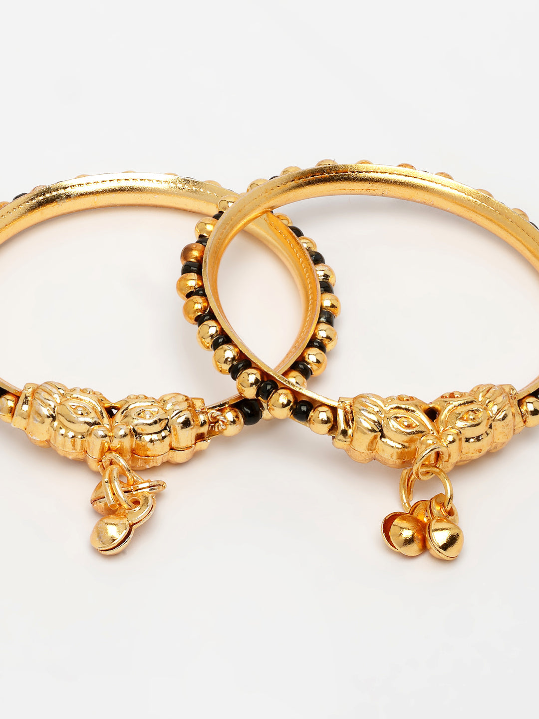 NVR Kids Set of 2 Rhodium-Plated Artificial Beads Nazariya Kada Bracelet - Swadesiicart