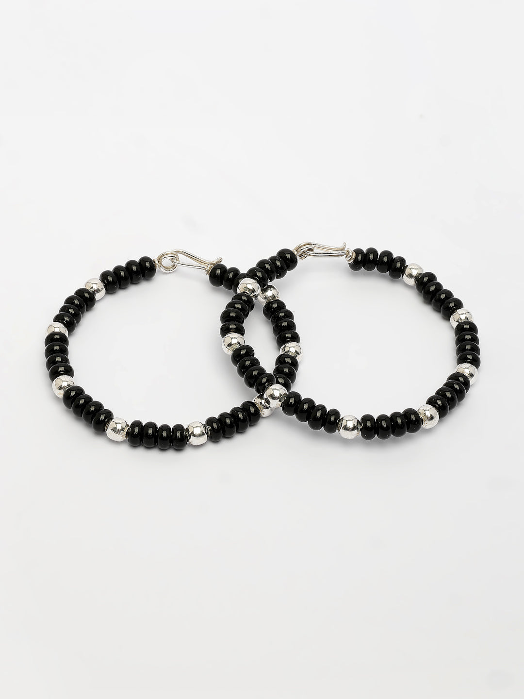NVR Kids Set of 2 Rhodium-Plated Artificial Beads Nazariya Link Bracelet - Swadesiicart