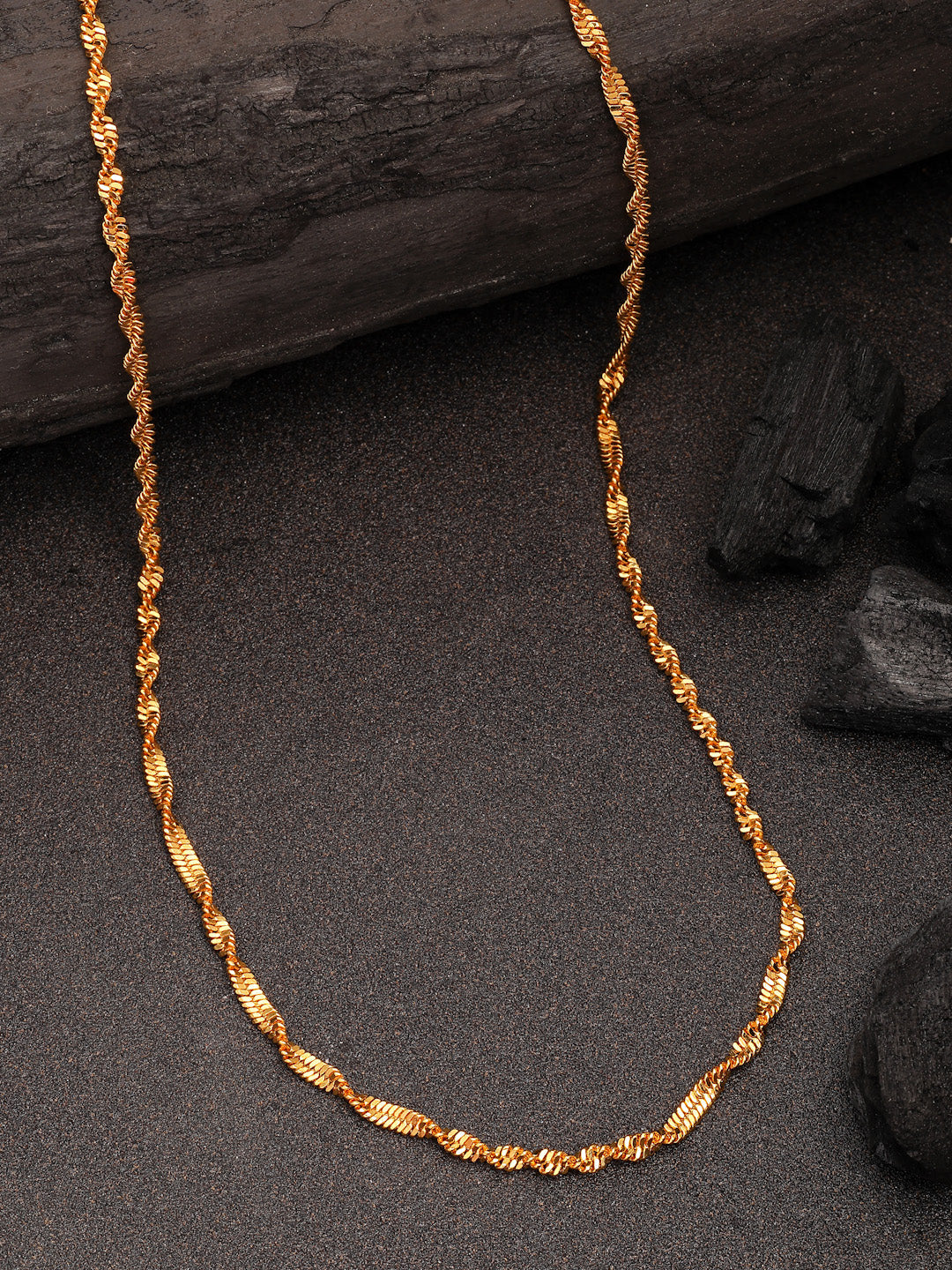 NVR Women's Set of 3 Gold-Polished Minimal Chain - Swadesiicart