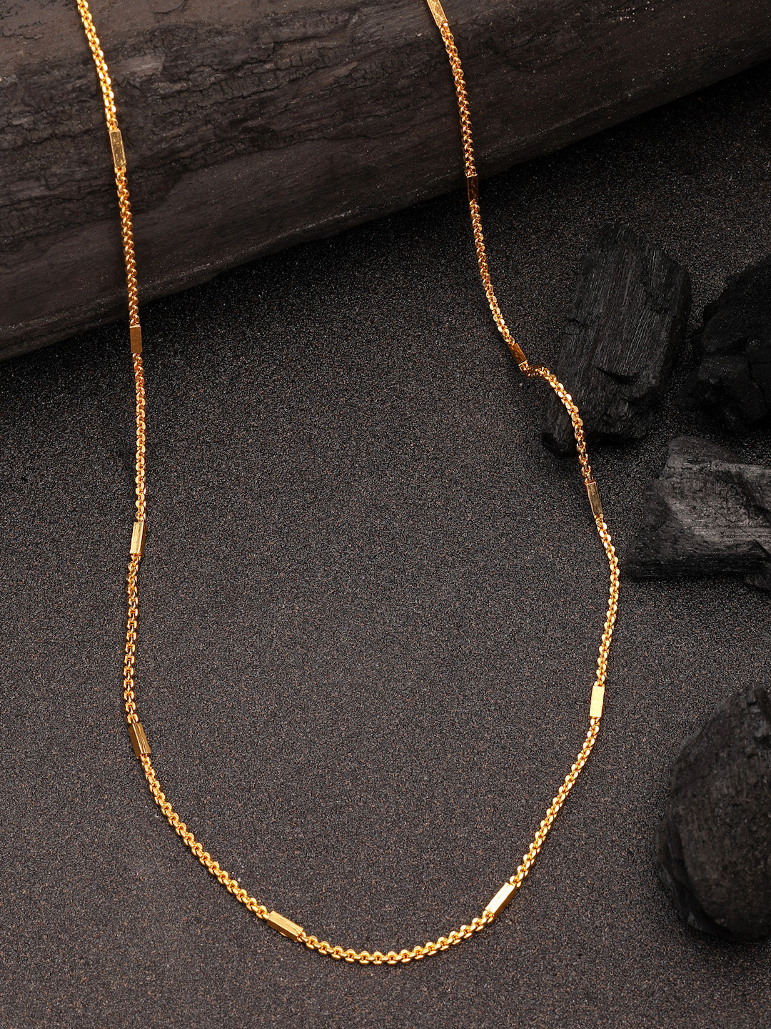 NVR Women's Set of 5 Gold-Polished Minimal Chain | Swadesiicart