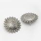 NVR Women Silver Plated Oxidized Circular Shape Stud Earrings - Swadesiicart