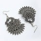 NVR Women's Silver Toned Oxidized Peacock Design Drop Earrings - Swadesiicart