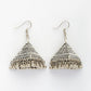 NVR Women's Triangular Shaped Hook Silver Plating Oxidized Jhumka Earrings | Swadesiicart