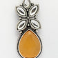 NVR Women Yellow Artificial Stones Silver Plated Drop Earrings - Swadesiicart