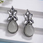NVR Women White Artificial Stones Silver Plated Drop Earrings - Swadesiicart