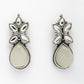 NVR Women White Artificial Stones Silver Plated Drop Earrings - Swadesiicart