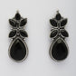NVR Women Black Artificial Stones Silver Plated Drop Earrings - Swadesiicart