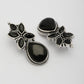 NVR Women Black Artificial Stones Silver Plated Drop Earrings - Swadesiicart