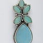 NVR Women Blue Artificial Stones Silver Plated Drop Earrings | Swadesiicart