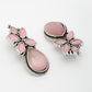 NVR Women Pink Artificial Stones Silver Plated Drop Earrings | Swadesiicart