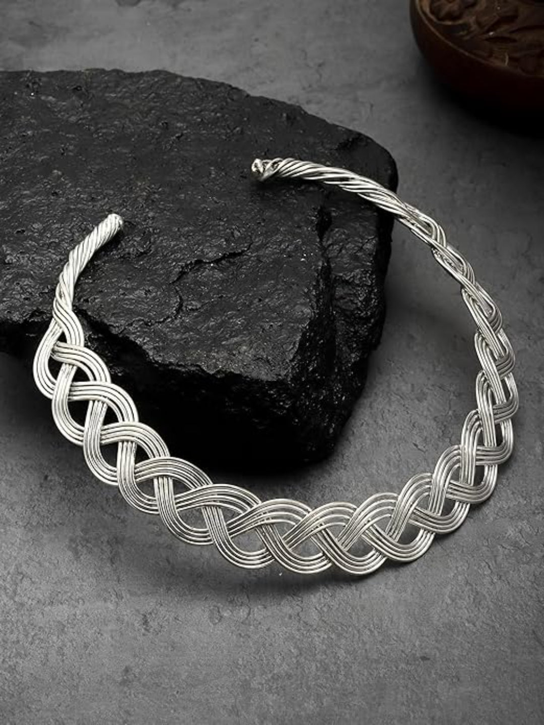 NVR Women's Oxidized Silver-Plated Statement Choker Necklace - Swadesiicart