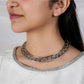 NVR Women's Silver-Plated Oxidized Statement Choker Necklace | Swadesiicart