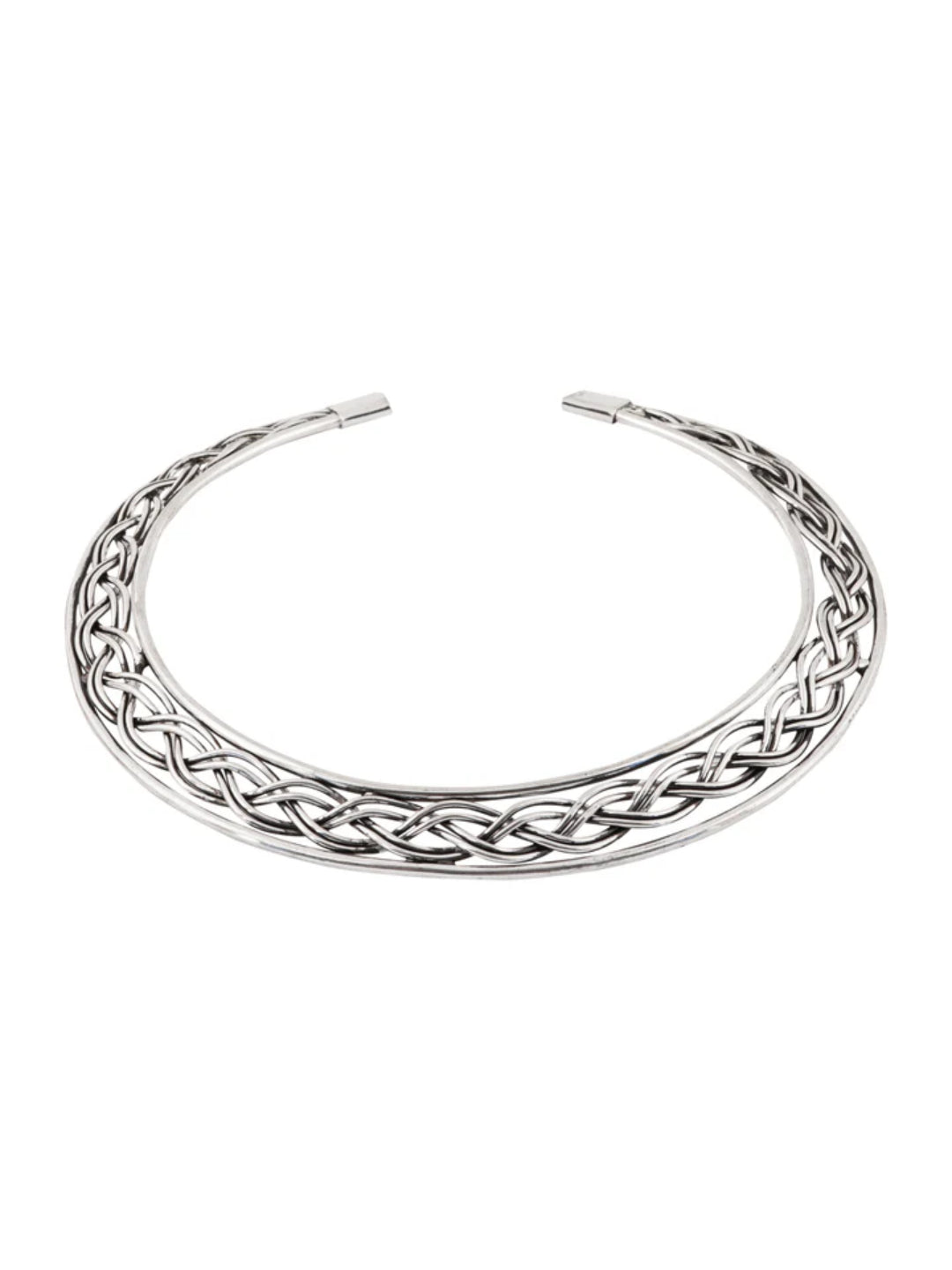 NVR Women's Silver-Plated Oxidized Statement Choker Necklace | Swadesiicart