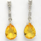 NVR Women's Silver-Plated Yellow American Diamond-Studded Handcrafted Jewellery Set - Swadesiicart
